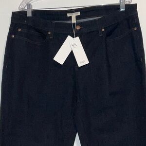EILEEN FISHER ORGANIC COTTON STRETCH SKINNY PETITE DARK INDIGO JEANS 18P NWT